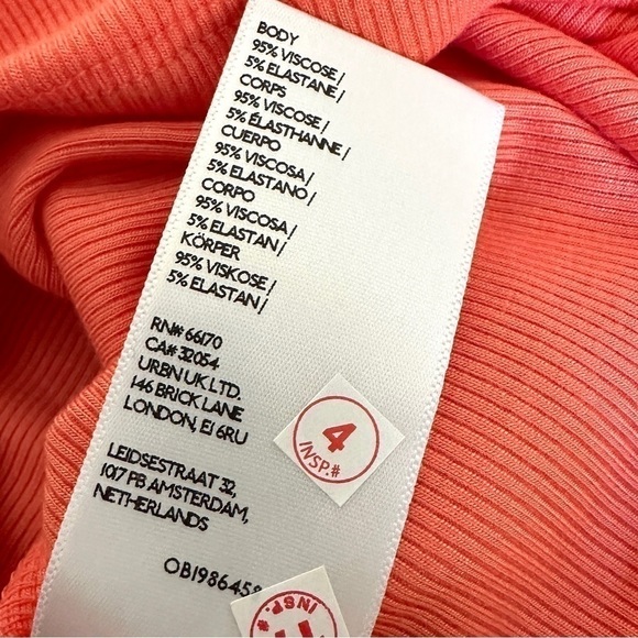 Silence + Noise Urban Outfitters Ribbed Coral Halter Top XS - Picture 7 of 8